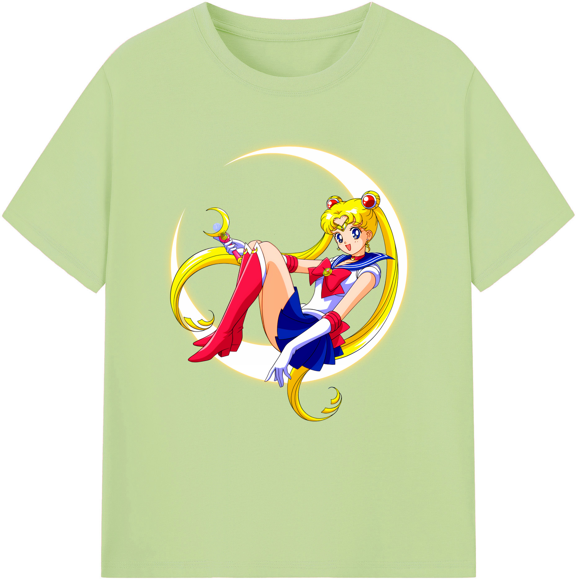 （画像用） 美少女戦士セーラームーン 月野 うさぎ つきの うさぎ Sailor Moon Tsukino Usagi 綿100％半袖Tシャツ（フロントプリント）